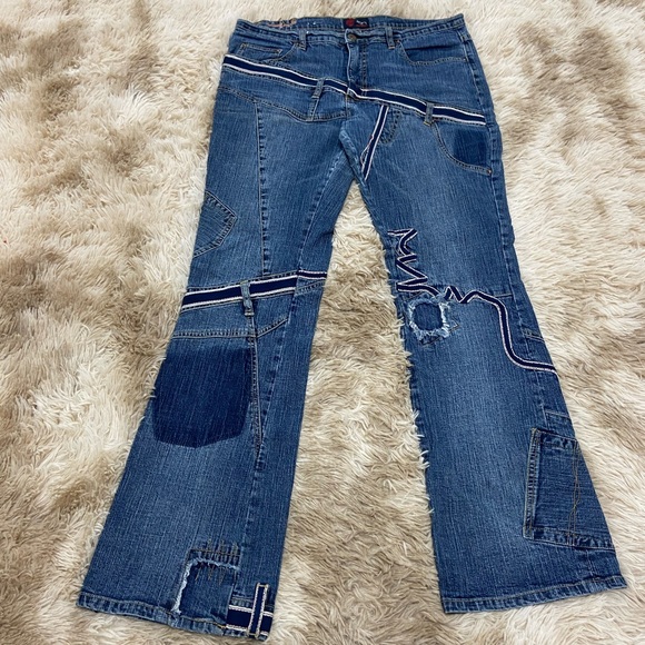 Vintage Pepe Distressed Patchwork Jeans - Picture 2 of 11